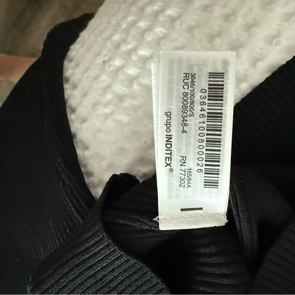 Zara Black Ribbed Sweater Crop Top - Picture 6 of 6